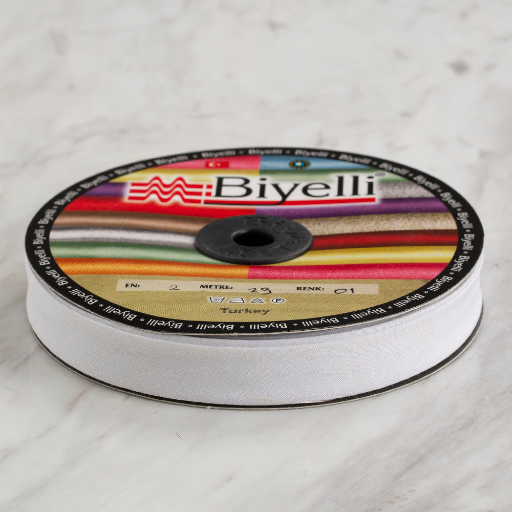 Loren Pamuk Beyaz Katlı Biye -D01